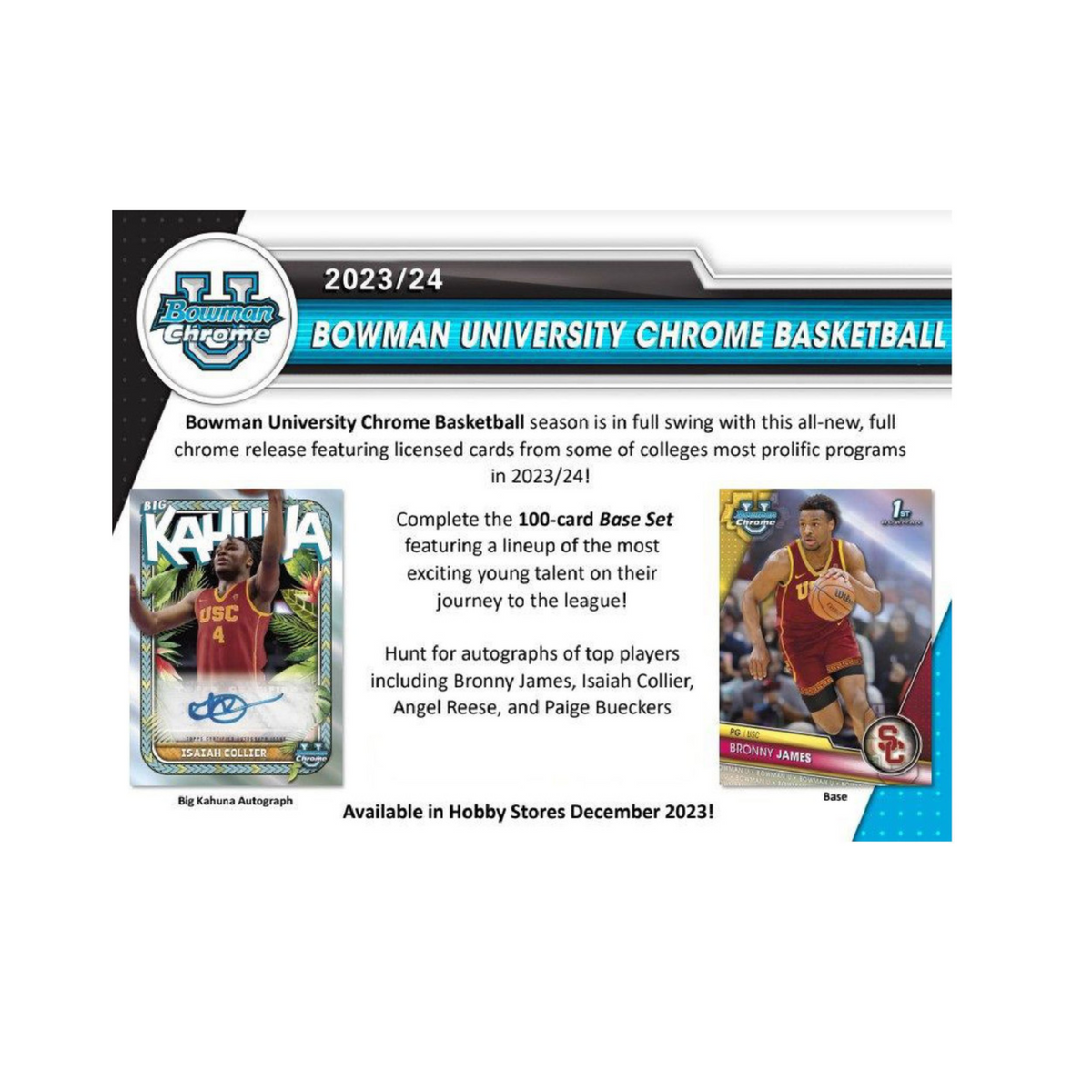 2023-24 Bowman Chrome University Basketball Breakers Delight 12-Box Case