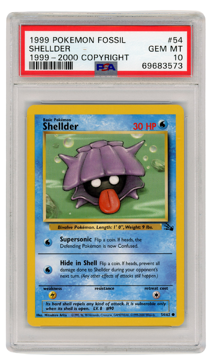 1999-2000 Fossil Shellder 54/62 PSA 10 (#1320)